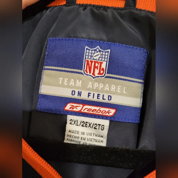 NFL Chicago Bears 2002-04 Men's 2XL Reebok Pullover V-Neck Windbreaker Jacket - Picture 8 of 11